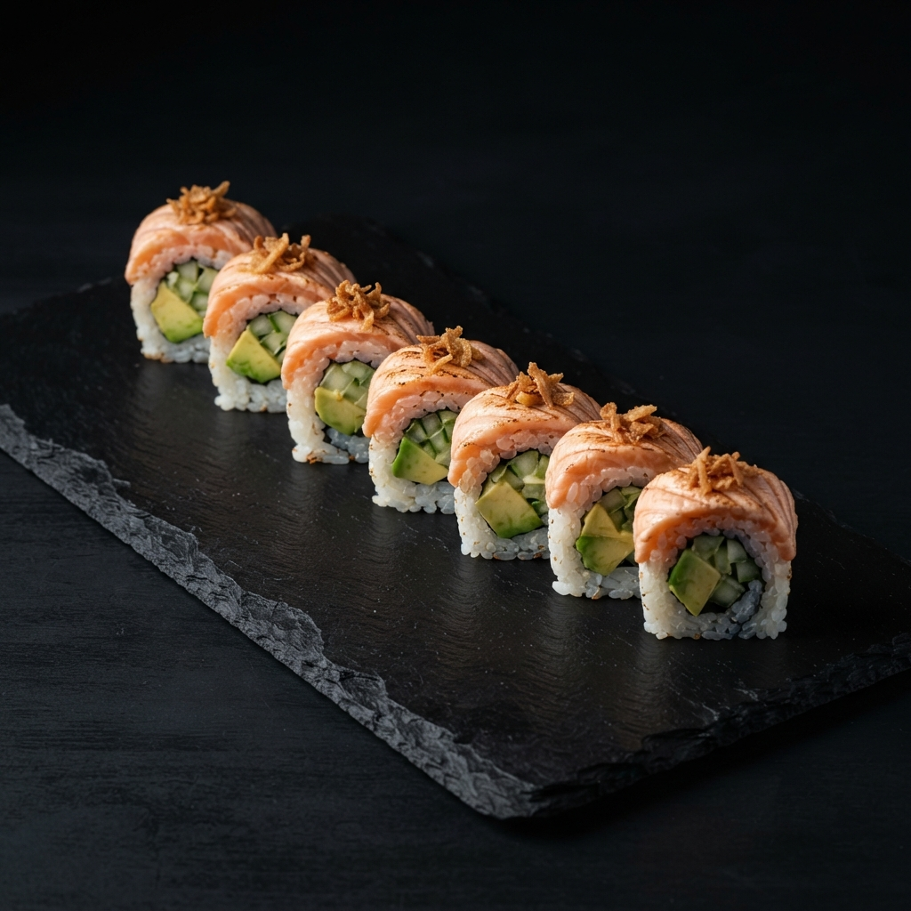 Uramaki Salmón Tostado Roll